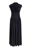 Kallmeyer Victoria Draped Gown In Black Slinky Jersey