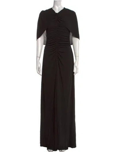 Pre-owned Kallmeyer V-neck Long Dress In Black