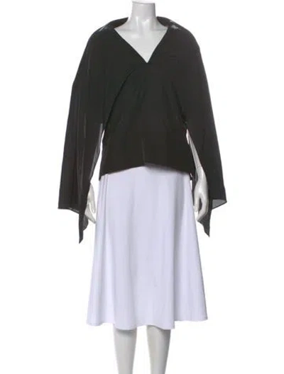 Pre-owned Kallmeyer V-neck Long Sleeve Top In Black