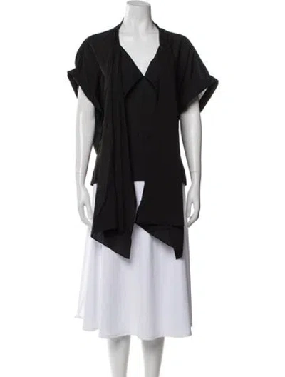 Pre-owned Kallmeyer V-neck Short Sleeve Blouse In Gray