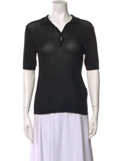 Pre-owned Kallmeyer V-neck Short Sleeve Polo In Black