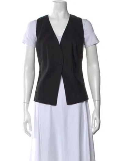 Pre-owned Kallmeyer V-neck Sleeveless Button-up Top W/ Tags In Black
