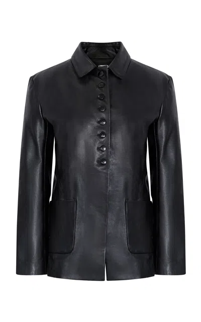 Kallmeyer Warner Blazer In Black Lamb Leather