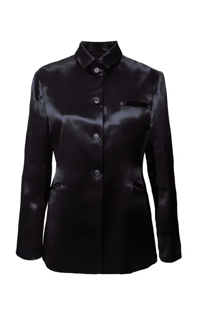 Kallmeyer Warner Blazer In Black Liquid Viscose