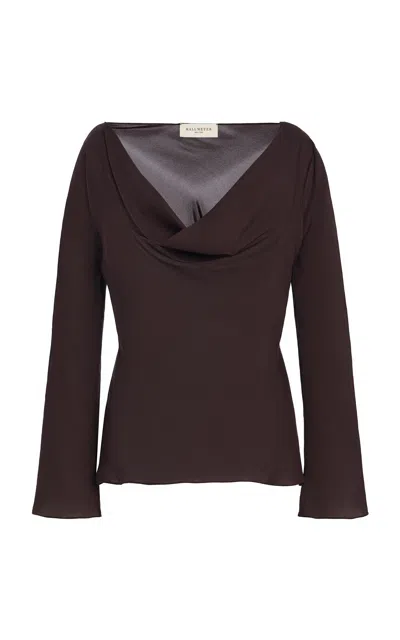 Kallmeyer Wilka Double Georgette Top In Burgundy