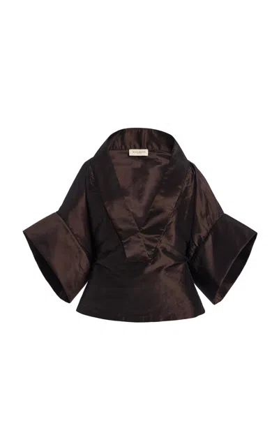 Kallmeyer Winslow Silk Top In Brown