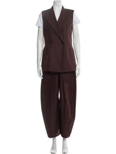 Pre-owned Kallmeyer Wool Pantsuit W/ Tags In Brown
