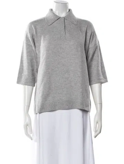 Pre-owned Kallmeyer Wool Three-quarter Sleeve Polo In Gray