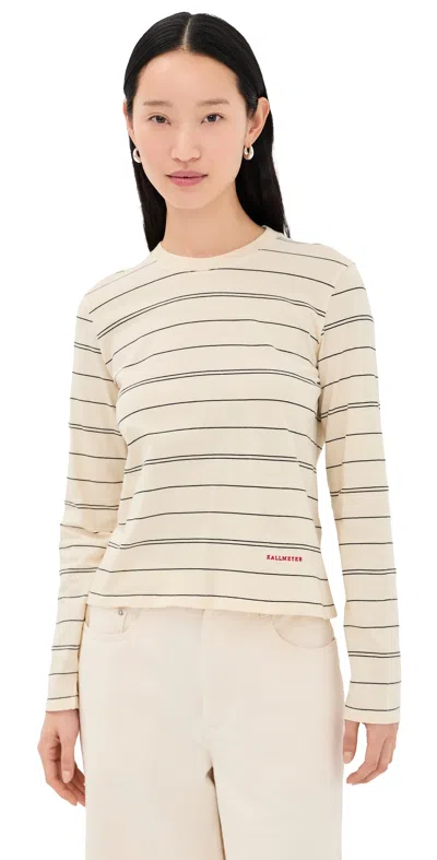 Kallmeyer Wynn Long Sleeve Tee Vanilla/black In Multi