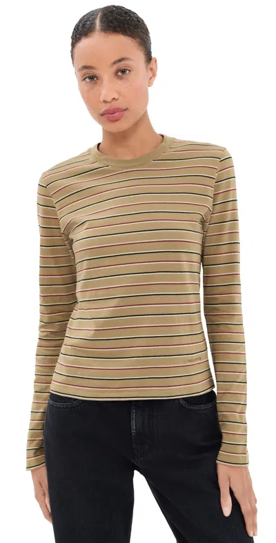 Kallmeyer Wynn Long Sleeve Top Camel Stripe In Nude