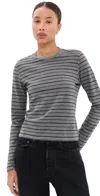 Kallmeyer Wynn Long Sleeve Top Charcoal Stripe In Multi