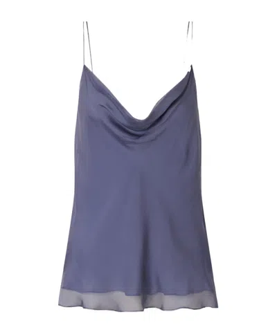 Kallmeyer Zia Draped Silk Camisole In Blue