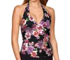 Kallure Shirred Halter Tankini Top In Rio In Multi