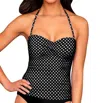 Kallure Twist Front Bandeau Tankini Top In Dot In Multi