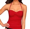 Kallure Twist Front Bandeau Tankini Top In Red In Red