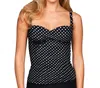 Kallure Twist Front Tankini Top In Dot In Black