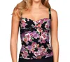 Kallure Twist Front Tankini Top In Rio In Multi