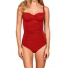 Kallure Twist Front Underwire One Piece Swimsuit In Red In Red