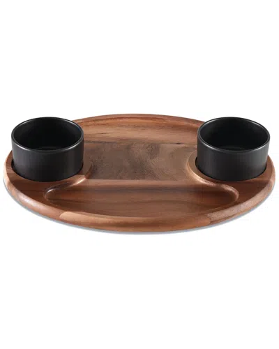Kalmar Home Charcuterie/ Serving Tray & Bowls Set In Brown