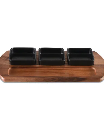 Kalmar Home Charcuterie/ Serving Tray & Bowls Set In Brown