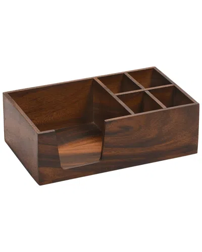 Kalmar Home Flatware & Napkin Holder Large In Brown