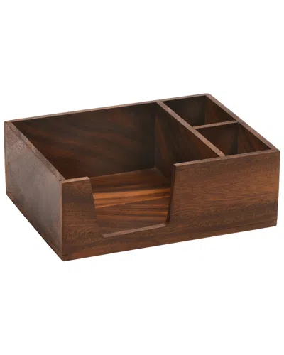 Kalmar Home Flatware & Napkin Holder - Small In Brown