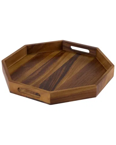 Kalmar Home Octagon Serving Tray - 13 In Brown