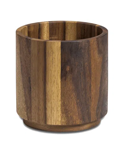 Kalmar Home Rotating Lazy Susan Utensil Holder - Large In Brown