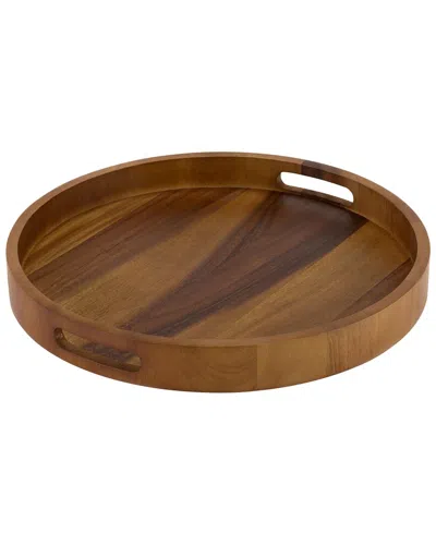 Kalmar Home Round Serving Tray - 13 In Brown