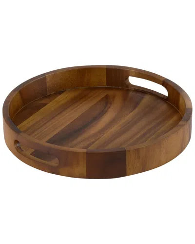 Kalmar Home Round Serving Tray - 17 In Brown