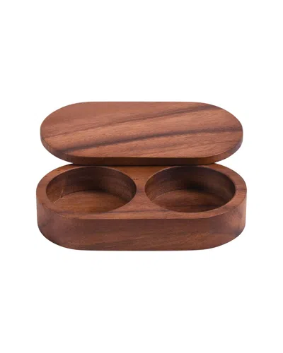 Kalmar Home Salt & Pepper Pinch Pot With Cover In Brown
