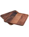 Kalmar Home Set Of 2 Rectangular Plates - Large In Brown
