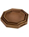 Kalmar Home Set Of 3 Octagon Serving Trays