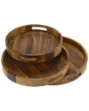 Kalmar Home Set Of 3 Round Serving Trays