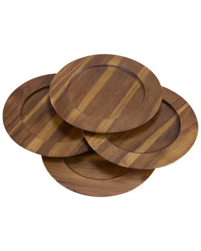 Kalmar Home Set Of 4 Charger Plates In Brown