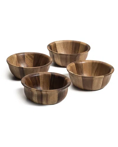 Kalmar Home Set Of 4 Individual Salad Bowls In Brown