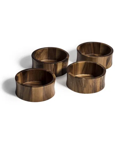 Kalmar Home Set Of 4 Individual Salad Bowls In Brown