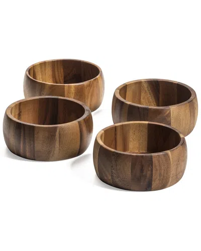 Kalmar Home Set Of 4 Individual Salad Bowls In Brown