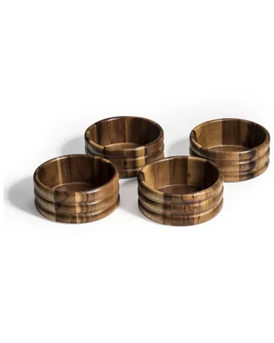 Kalmar Home Set Of 4 Individual Salad Bowls In Brown
