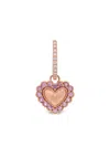 Kalthams Pavilion Jewellery 18k Rose Gold Diamond And Pink Sapphire Hoop Earring