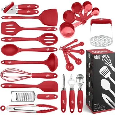 Kaluns 24-piece Assorted Kitchen Utensil Set In Red
