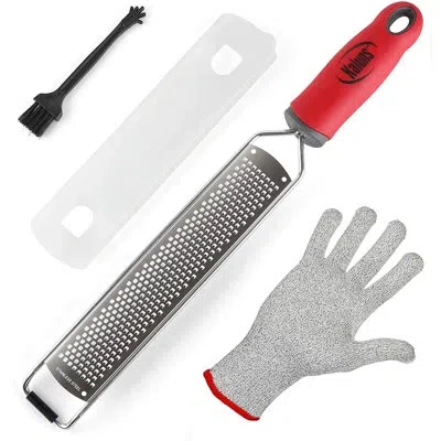 Kaluns 3 Piece Lemon Zester And Cheese Grater Set In Red;gray