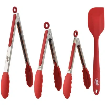 Kaluns 4-piece Kitchen Tong Set In Red