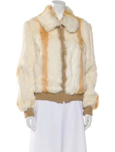 Pre-owned Kamal Fur Faux Fur Jacket In White