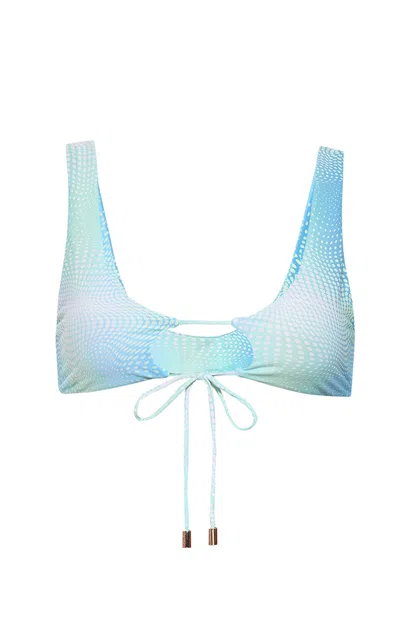 Kamari Swim Women's Blue Arctic Cutout Bikini Top