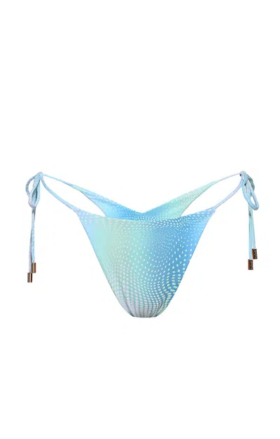 Kamari Swim Women's Blue Arctic Tie Scrunched Bikini  Bottoms