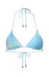 Kamari Swim Women's Blue Arctic Triangle Bikini Top In Blue