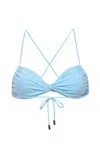 Kamari Swim Women's Blue Icey Twist Bandeau Bikini In Blue