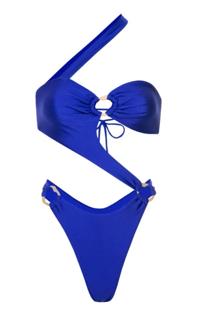 Kamari Swim Women's Blue Madi Asymmetrical One Piece - Indy