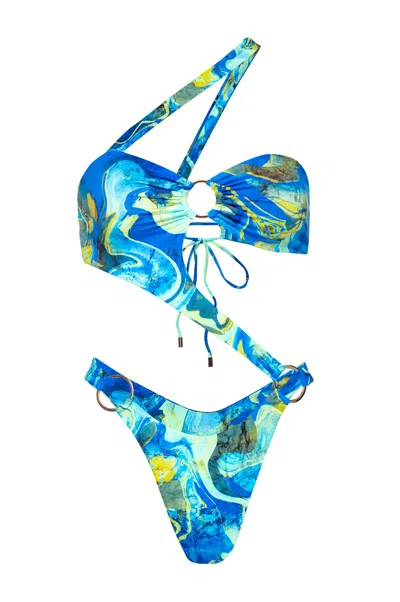 Kamari Swim Women's Blue Skye Asymmetrical One Piece